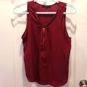 Maroon zip up front tank top s ambiance